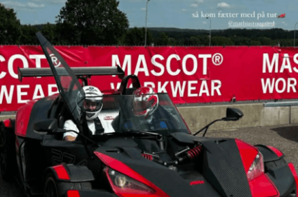 Mathias driving at Jyllandsringen racing circuit
